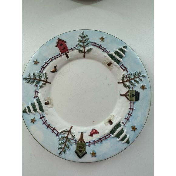 YANKEE CANDLE Theresa Kogut Shade Jar Topper and 4.75" Plate Snowman - Picture 5 of 9